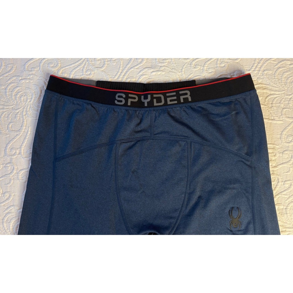 Spyder Mens ProWeb Active Base Layer Thermal Pants Navy Blue Leggings Size M - Picture 2 of 11